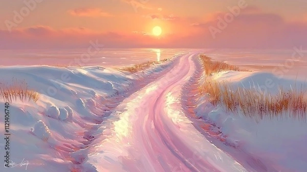 Obraz sunset in the mountains