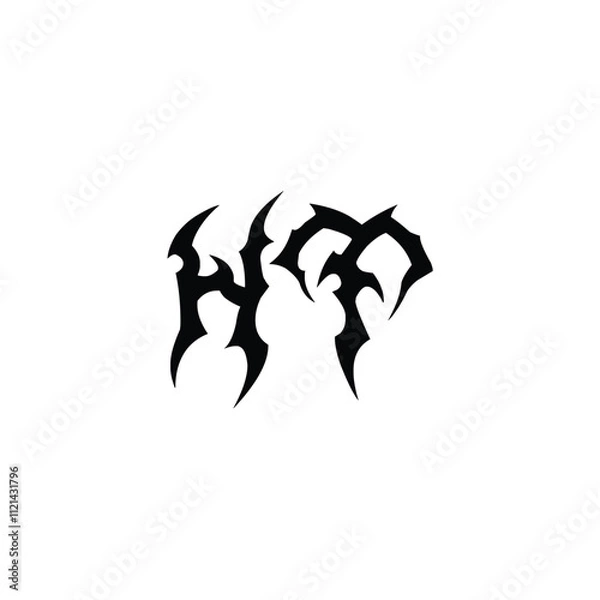 Fototapeta HT monogram logo design letter text name symbol monochrome logotype alphabet character simple logo