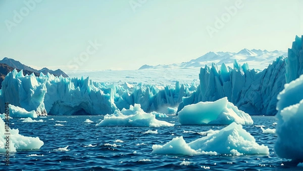 Obraz Stunning View Of A Glacier Calving Into The Ocean