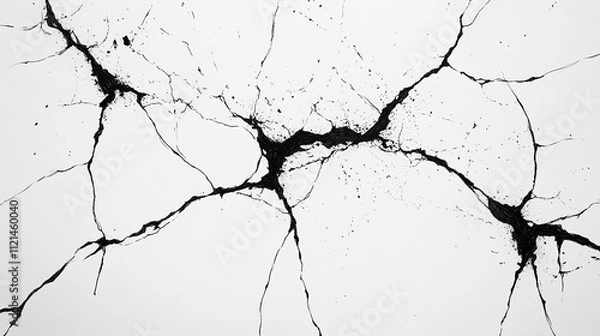 Obraz 黒いひび模様の抽象デザイン