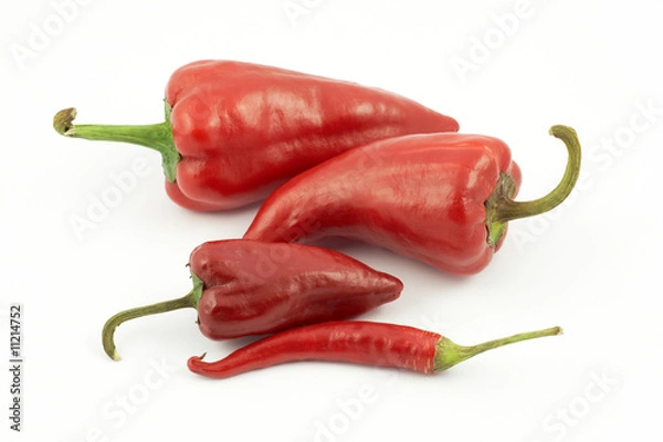 Obraz red hot peppers in a row