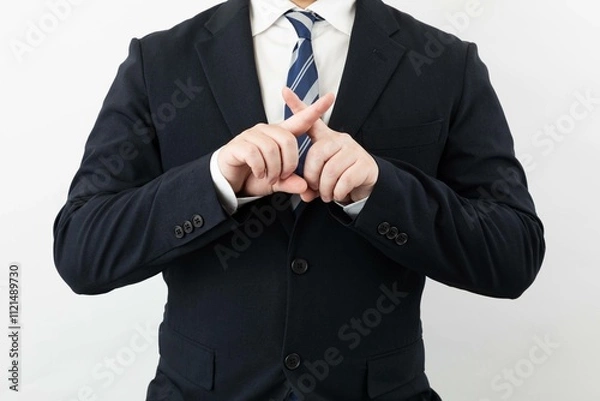 Obraz スーツ姿のビジネスマンポーズ ダメ2