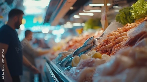 Obraz Fresh Seafood Market Display: A Vibrant Showcase of Ocean Delights