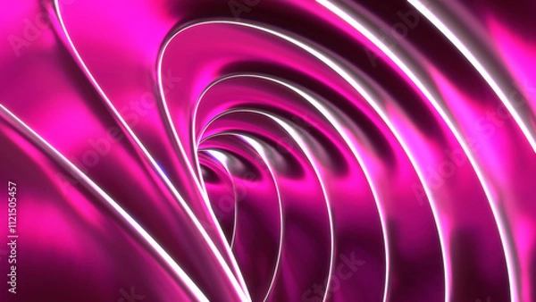 Fototapeta Pink striped pattern background, 3d lines design, wavy metallic background for business presentation.