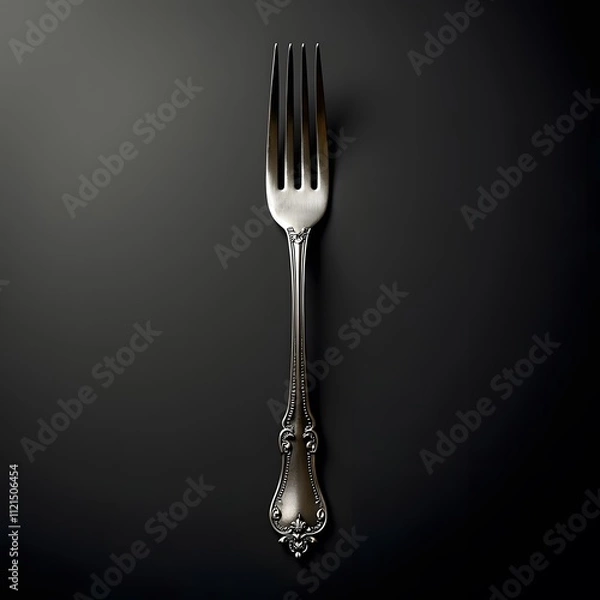 Fototapeta Elegant Monochrome Fork: Moody Shadows in Urban Setting
