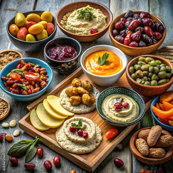 Fototapeta a taste of tradition arabic mezze with a sweet twi