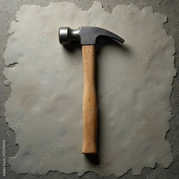 Fototapeta Urban Elegance: A Minimalistic Top View Hammer Background
