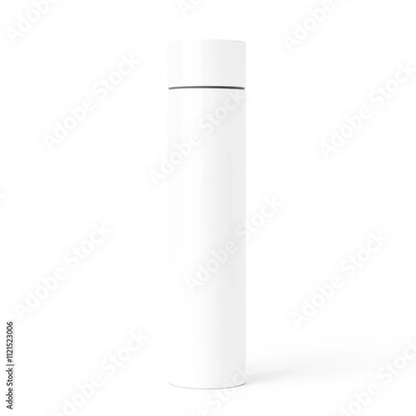 Fototapeta White tube container with minimalist design isolated on white background