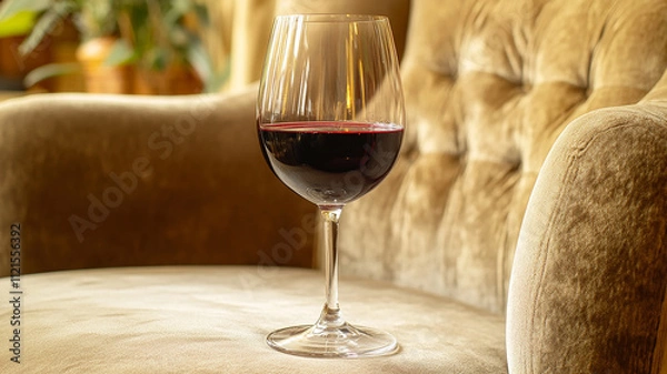 Obraz glass of red wine on a table