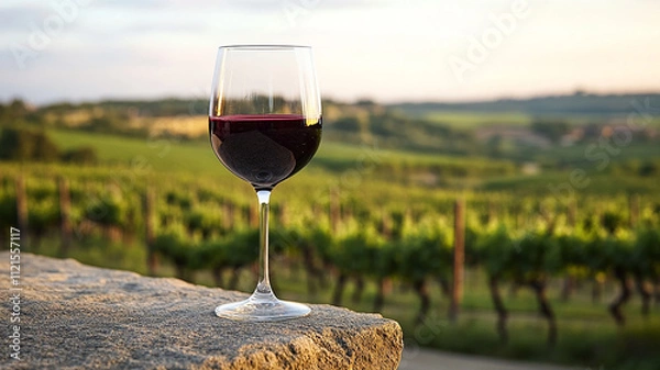 Obraz glass of red wine on the table