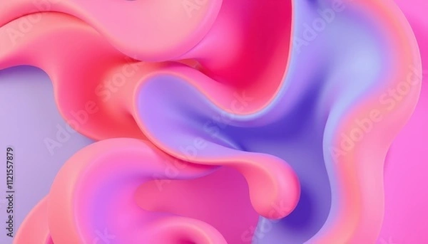 Fototapeta Abstract Pink and Purple Fluid Wave Design