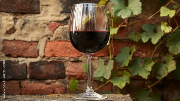 Obraz glass of red wine on the vine