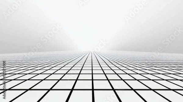 Obraz A simple and elegant design of straight lines forming a grid-like pattern, with fine spacing, on a plain light-colored surface