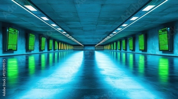 Obraz Futuristic Green Energy Exchange Floor with Holographic Displays and Modern Design Aesthetics