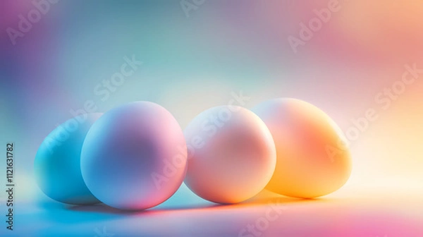 Fototapeta Pastel Easter Eggs in Soft Light 