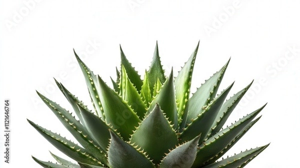 Obraz a cactus, its needles sharp and green, set against a white background that amplifies the simplicity and elegance of the plantas natural beauty