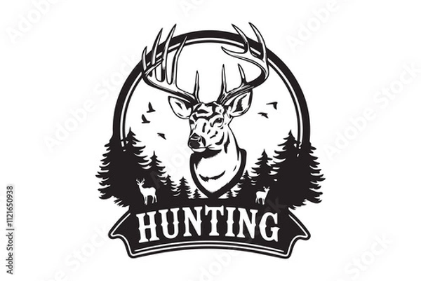 Obraz Wilderness Majesty  Deer in the Forest VECTOR