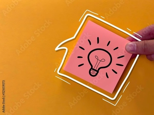 Fototapeta suggest an idea. an icon and a light bulb with the meaning of a new idea. business solutions.