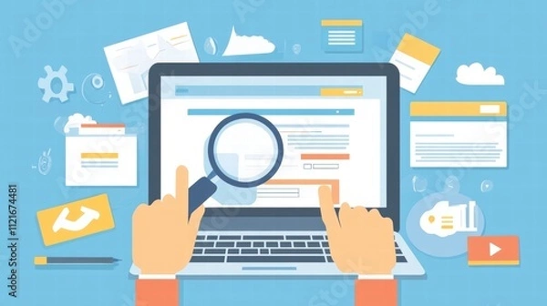 Obraz online research and data analysis