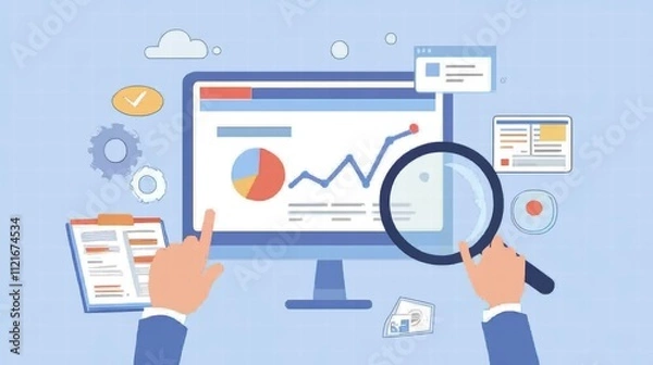 Fototapeta business data analysis and growth strategy