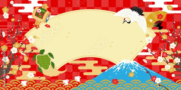Obraz 正月・新年・お祝い背景フレーム素材