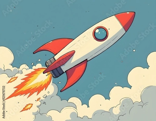 Fototapeta rocket in the sky