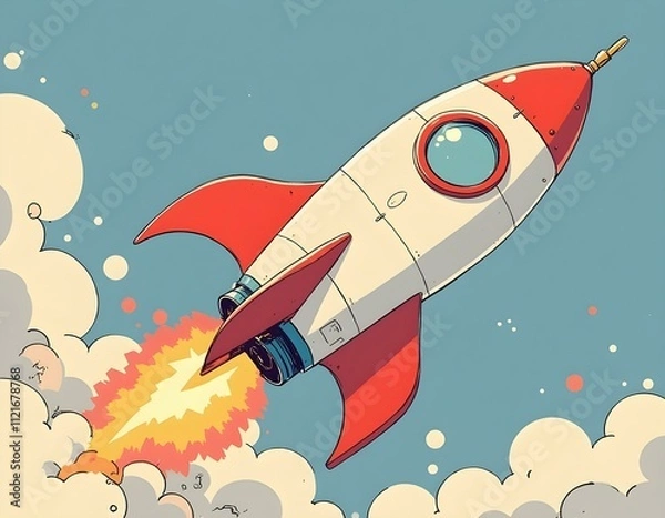 Fototapeta rocket in the sky