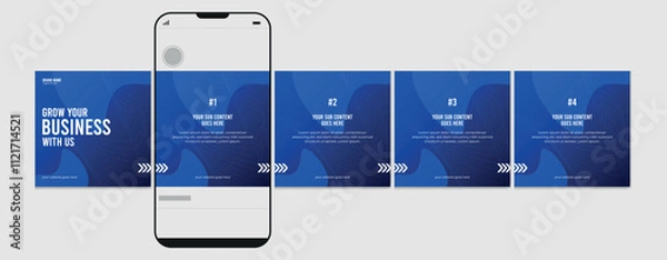 Fototapeta Stunning social media carousel post template, Editable layout, Instagram and LinkedIn carousel post for advertising, template eps 10.