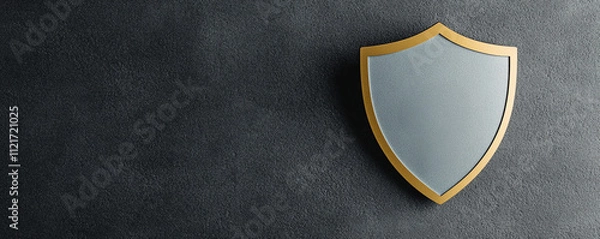 Fototapeta A reflective shield symbolizing protection, safety, and security in a modern setting.