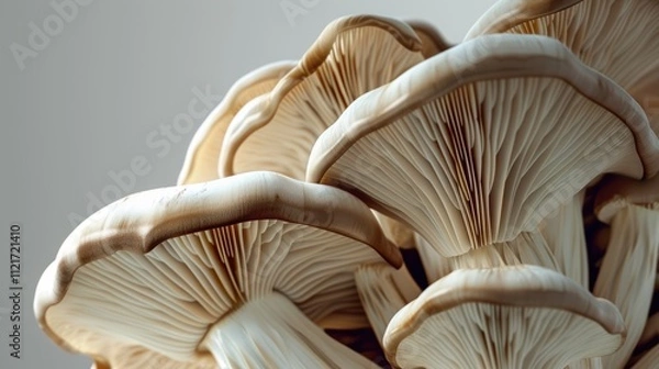 Fototapeta Mushroom against a muted background, wonderful seasonal mushroom. Background gentle, mushroom distinct.