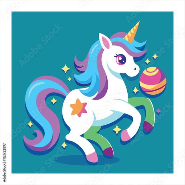 Fototapeta unicorn vector illustration 