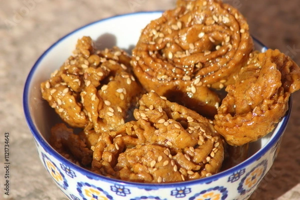 Obraz Moroccan Chebakia, Chbakia Close Up