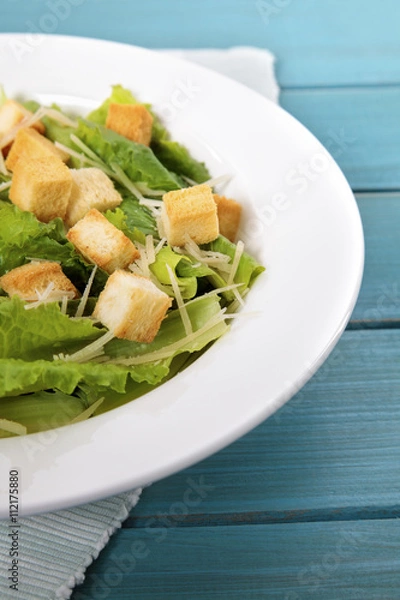 Fototapeta Summer caesar salad close up