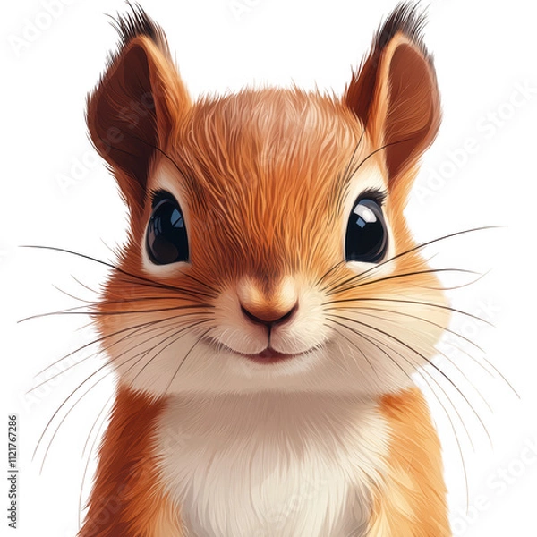 Fototapeta Anthropomorphic Squirrel Illustration - Whimsical & Expressive Cartoon Character