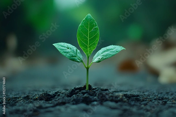 Fototapeta New Life Sprout Realistic Image