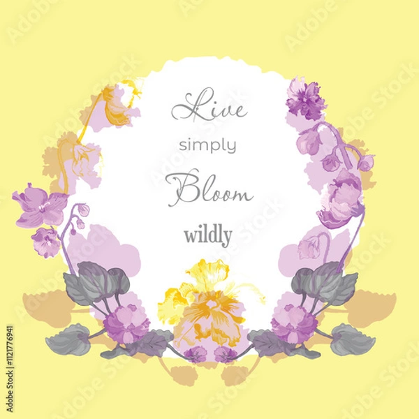 Obraz Vector garden illustration with delicate violets