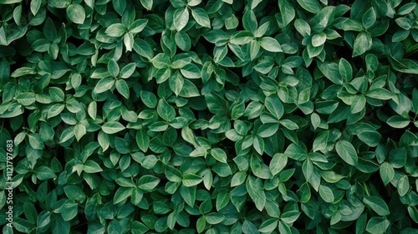 Fototapeta Top view of vibrant green soybean leaves creating a dense, healthy canopy in an agricultural field during the summer season