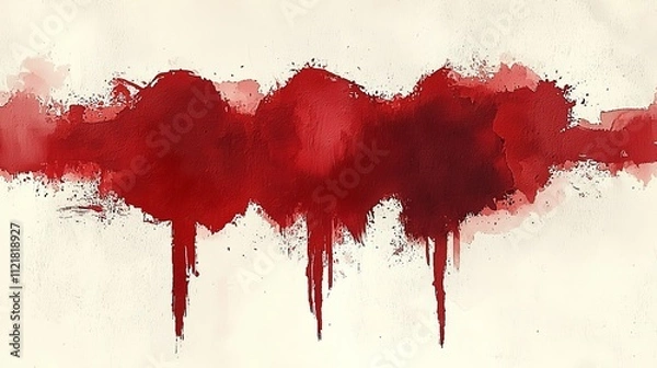 Fototapeta A red paint splatter on a white background