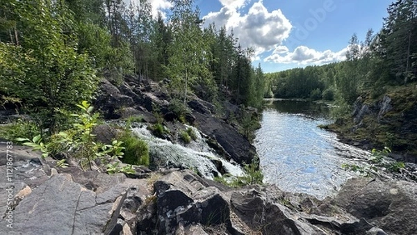 Obraz river in the mountains