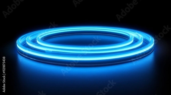Fototapeta Neon Blue Light Circle