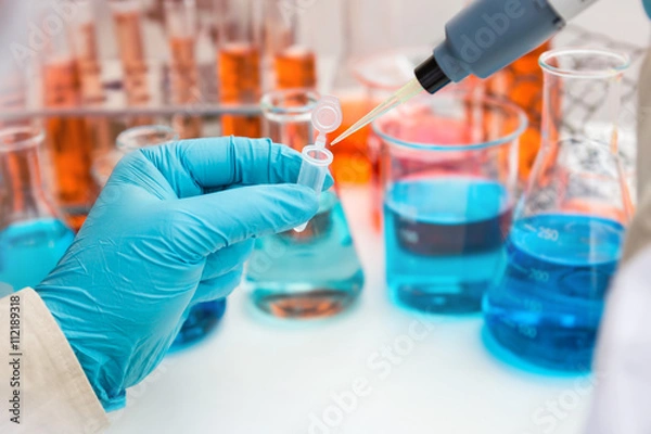 Fototapeta researcher working in laboratory