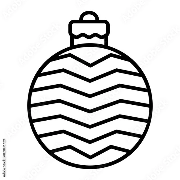 Fototapeta Christmas ball icon for web. Outline style