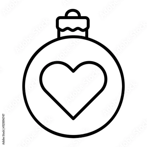 Fototapeta Christmas ball icon for web. Outline style