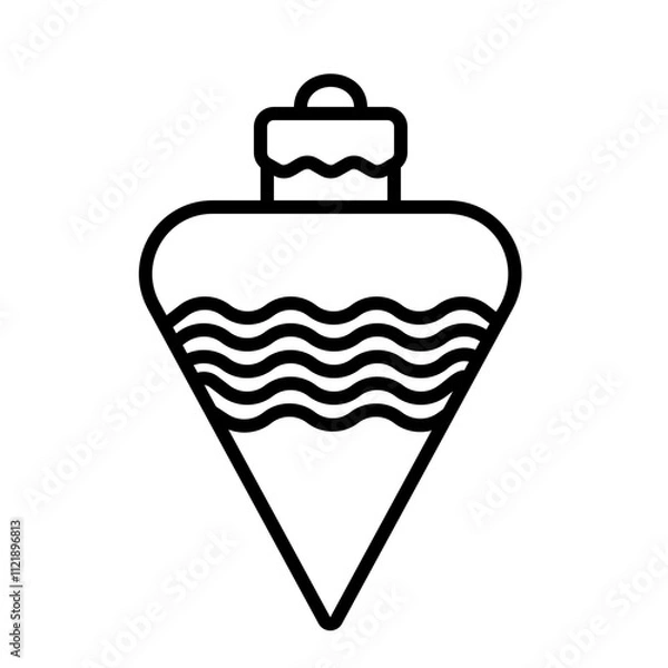 Fototapeta Christmas ball icon for web. Outline style