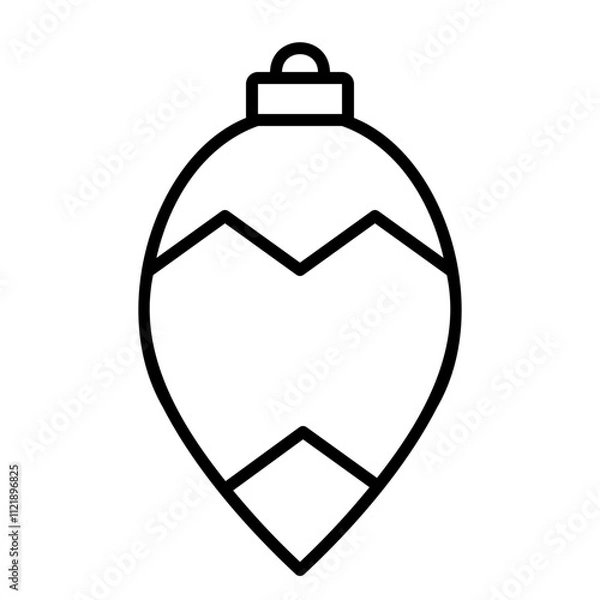 Fototapeta Christmas ball icon for web. Outline style