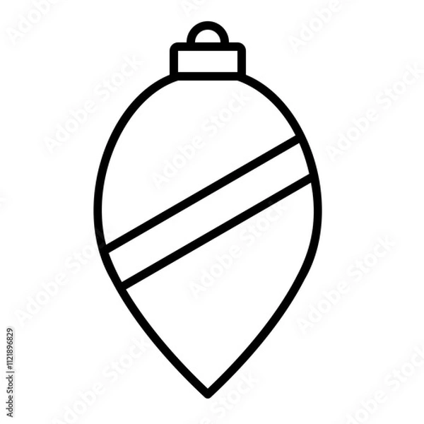 Fototapeta Christmas ball icon for web. Outline style