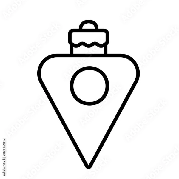 Fototapeta Christmas ball icon for web. Outline style