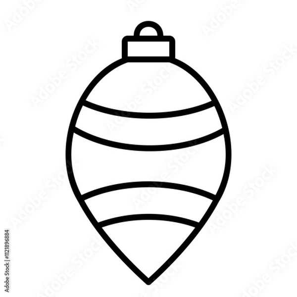Fototapeta Christmas ball icon for web. Outline style