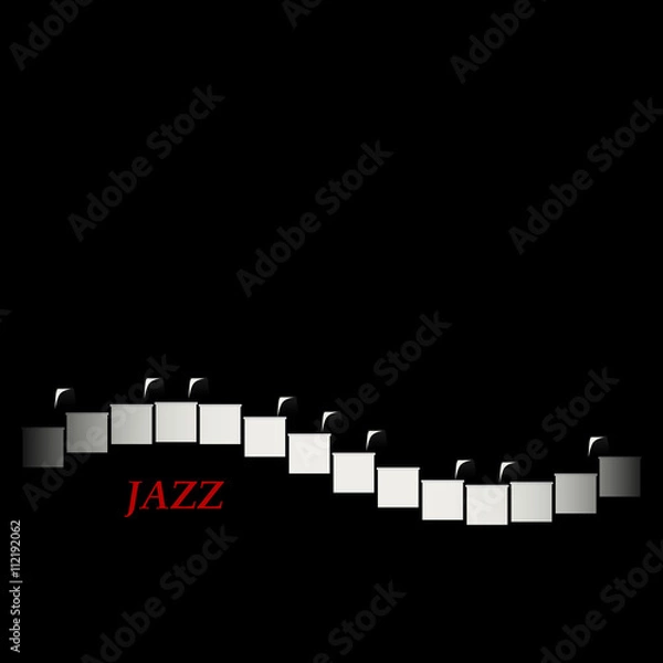 Fototapeta Jazz cafe concept. Abstract piano keyboard. Musical creative invitation.
