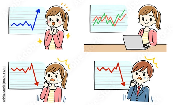 Fototapeta 株価の暴騰・暴落
